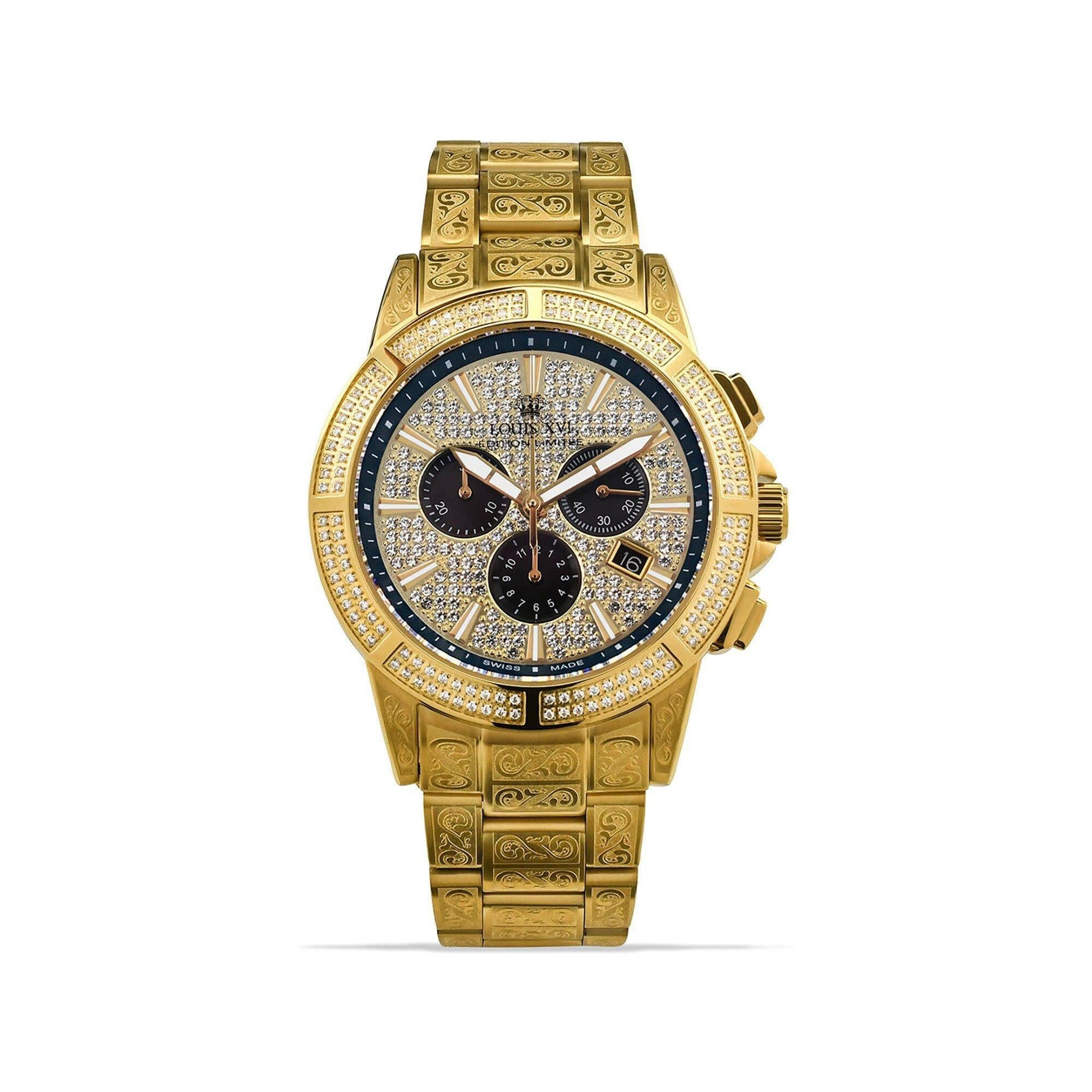 LOUIS XVI Majesté Iced Out Royale Chronograph Uhr - MegaGIZZ WATCH